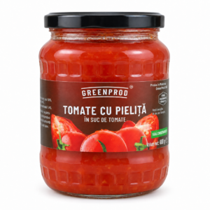 Tomate cu pielita in suc de tomate
